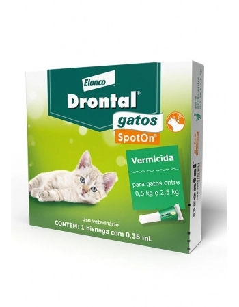 DRONTAL GATOS SPOT ON 0,35ML(0,5 A 2,5KG)C/ 1UN