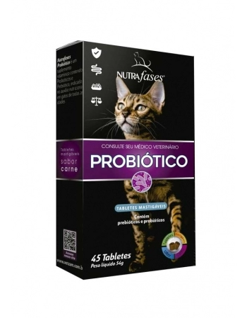 NUTRAFASES GATOS PROBIOTICO 45 TABLETES