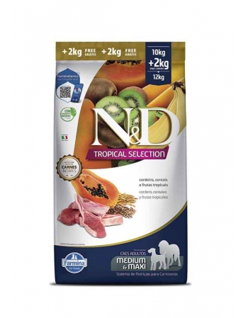 ND TROPICAL SELECTION CAN CORDEIRO ADT MD/MX 10+2KG