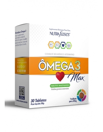 VTZ NUTRAFASES OMEGA 3 MAX 25KG 30 TABLETES