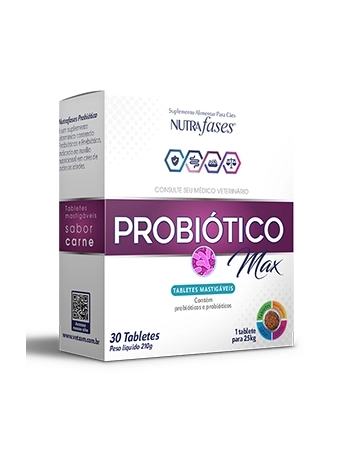 VTZ NUTRAFASES PROBIOTICO MAX 25KG 30 TABLETES