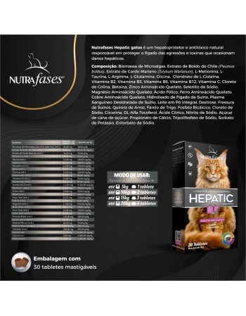 VTZ NUTRAFASES GATOS HEPATIC 30 TABLETES