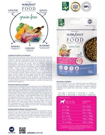 VTZ NUTRAFASES DOG FOOD GRAIN FREE 700G