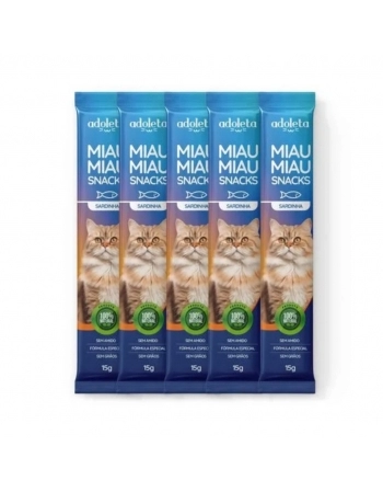 ADOLETA MIAU MIAU SNACKS SARDINHA C/ 5X15G