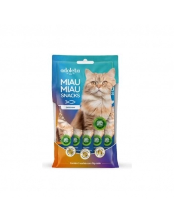 ADOLETA MIAU MIAU SNACKS SARDINHA C/ 5X15G