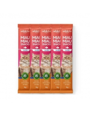 ADOLETA MIAU MIAU SNACKS SALMAO C/ 5X15G