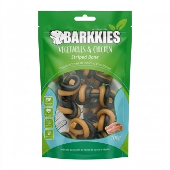 BARKKIES VEGETABLE CHICKEN STRIPED BONE 100G