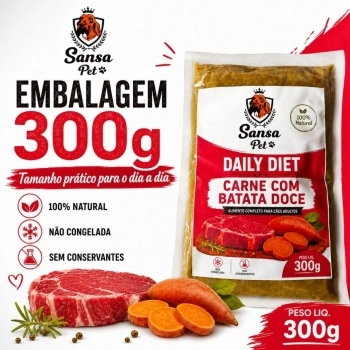 Sansa Pet Daily Diet Bovino 300g Sachê Alimentação Cães