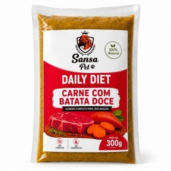 Sansa Pet Daily Diet Bovino 300g Sachê Alimentação Cães